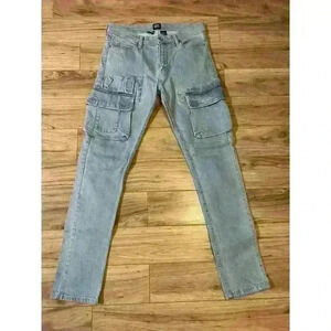 BDG Urban Outfitters Skinny Stretch Cargo Pants Light Wash Mens 30x30